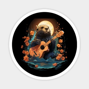 Beaver Playing Guitar Magnet